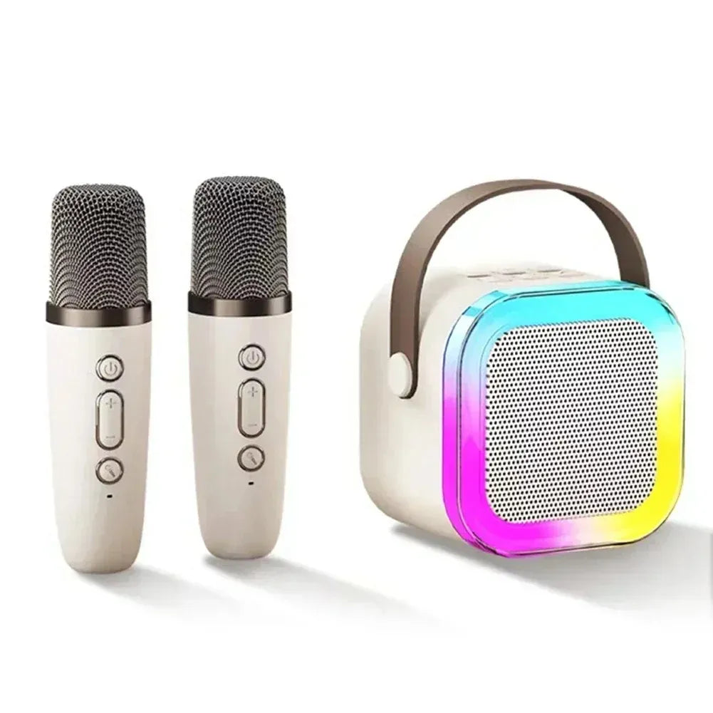 Karaoke Machine for Kids | Portable Bluetooth Speaker with 2 Wireless Microphones & RGB Lights