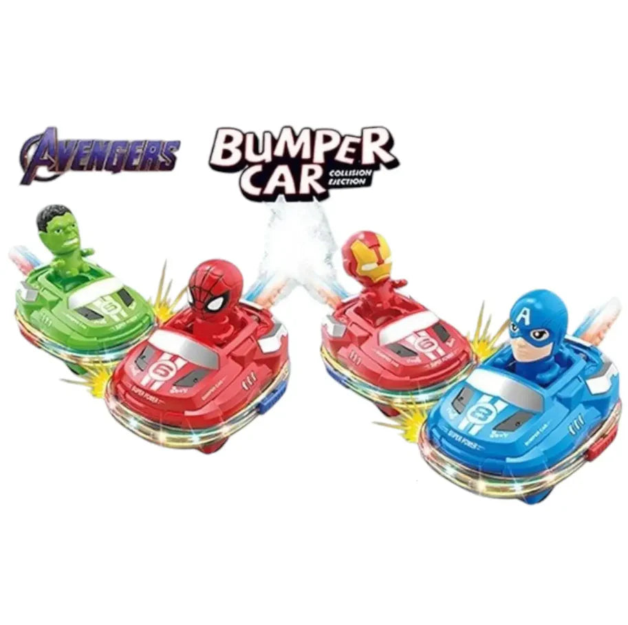 2Pcs RC Cute Mini Spray Bumper Cars with Lights & Sound | Rechargeable Remote Control Toy Cars for Kids