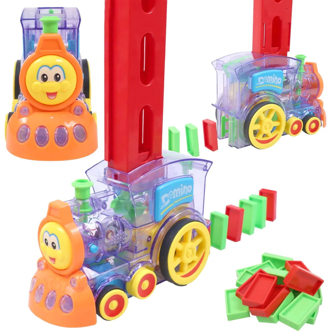 Domino Train with Building and Stacking Blocks Set