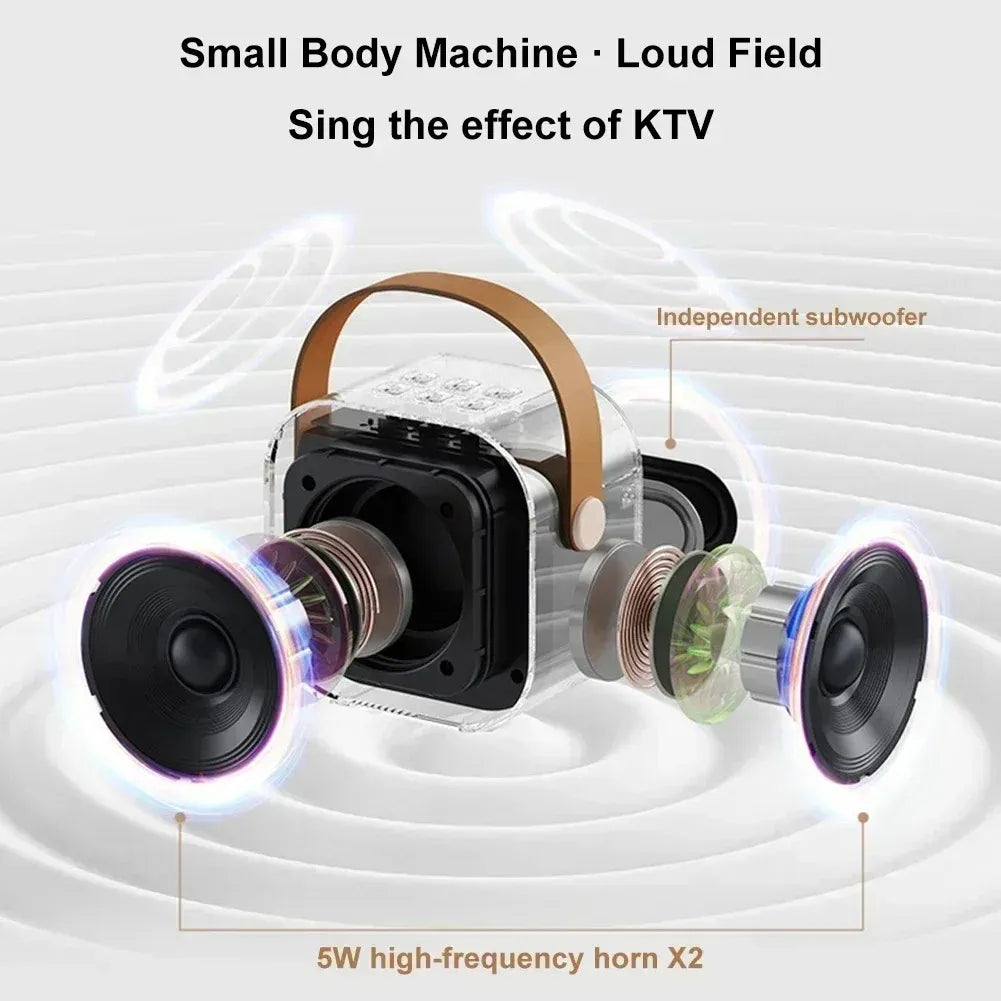 Karaoke Machine for Kids | Portable Bluetooth Speaker with 2 Wireless Microphones & RGB Lights