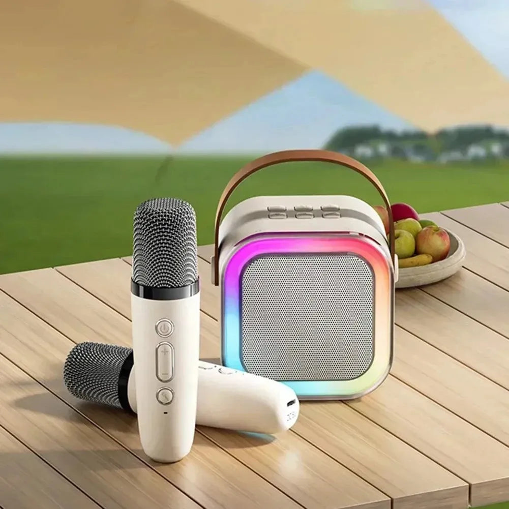 Karaoke Machine for Kids | Portable Bluetooth Speaker with 2 Wireless Microphones & RGB Lights