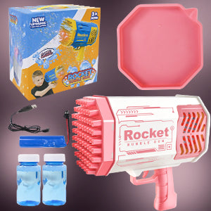 69 Holes Bubble Machine Gun with Lights | High-Output Automatic Bubble Blower for Kids