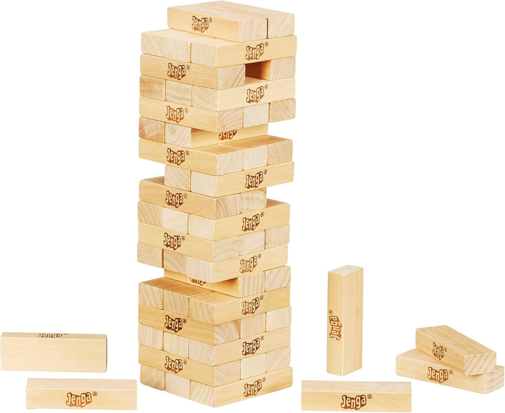 Classic Wooden Jenga Game with Premium Storage Box | Family Party Game for Kids & Adults