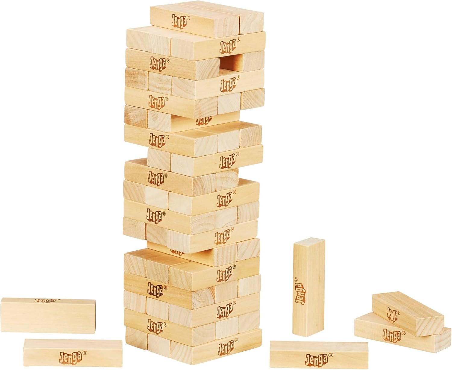 Classic Wooden Jenga Game with Premium Storage Box | Family Party Game for Kids & Adults