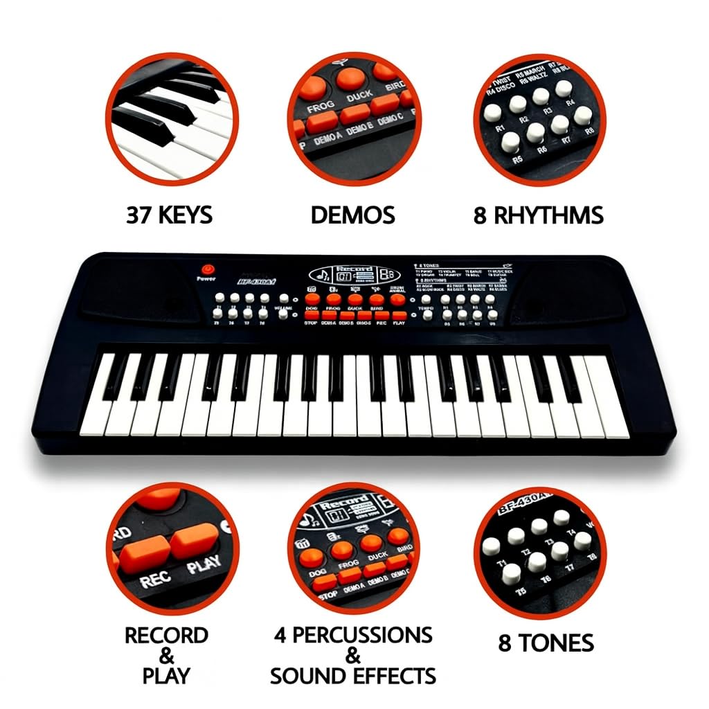 🎹 All-in-One Kids Piano Keyboard with Microphone & Recording Studio! 🎤