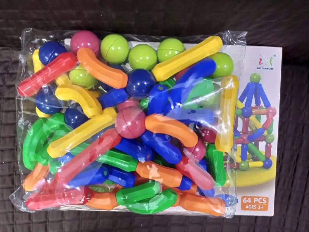 DIY Magnetic Sticks & Balls Set 🧲 – STEM Building Toy for Kids 3+