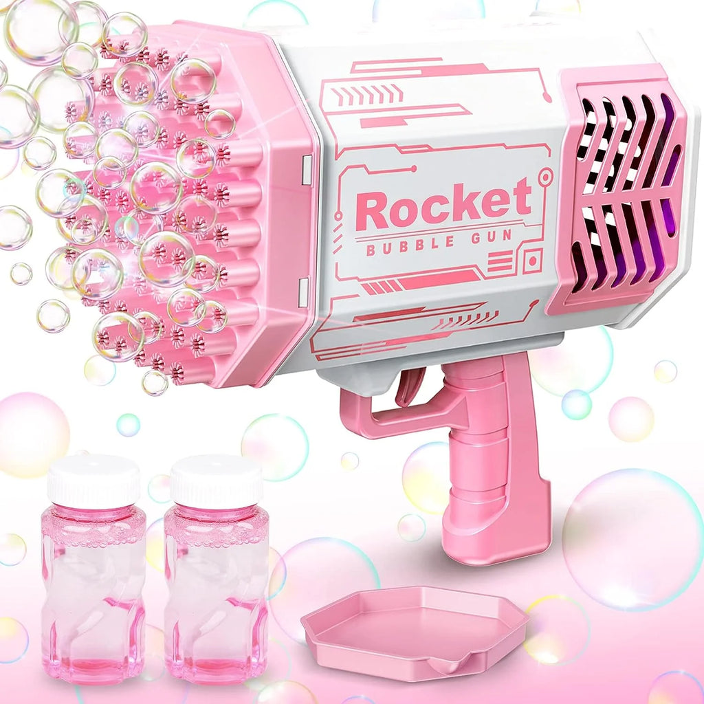 69 Holes Bubble Machine Gun with Lights | High-Output Automatic Bubble Blower for Kids