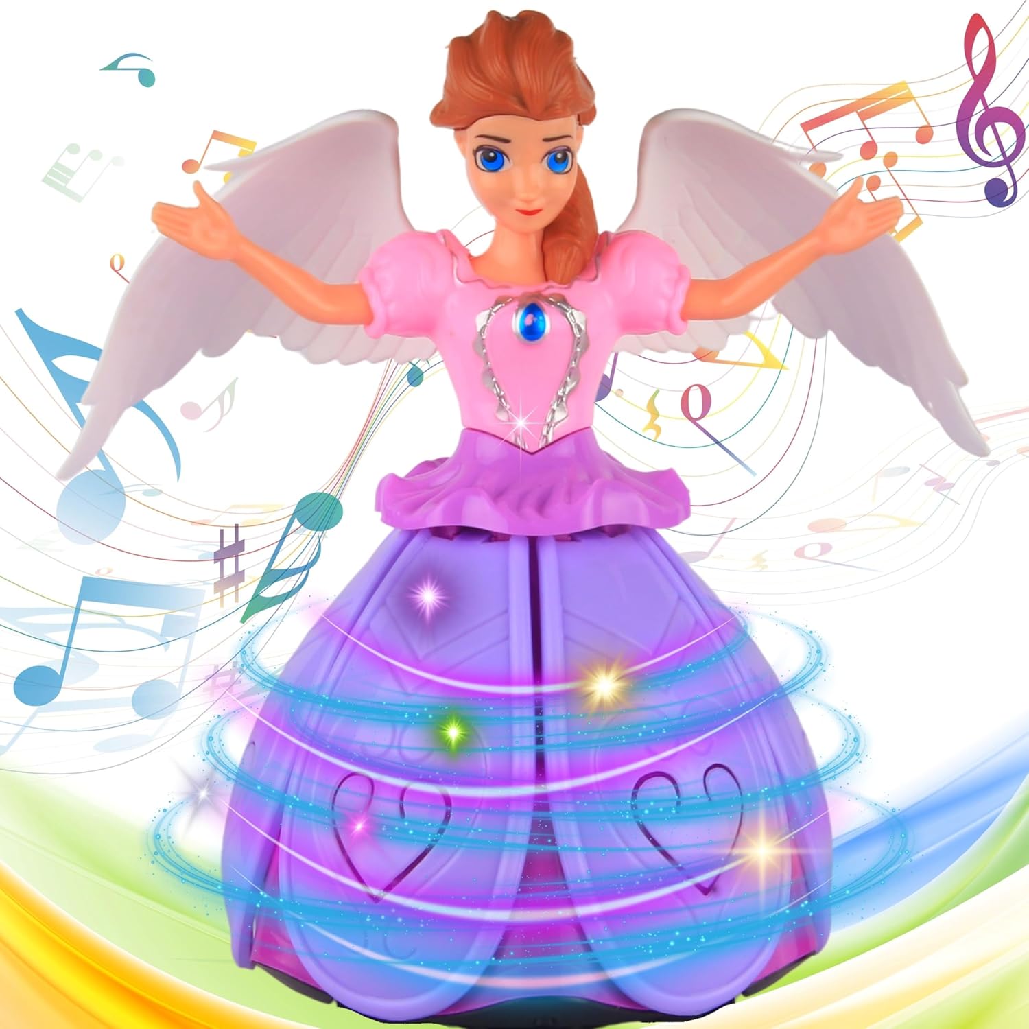 Butterfly Princess Doll with Music & Lights | 360° Rotating Dancing Toy for Girls