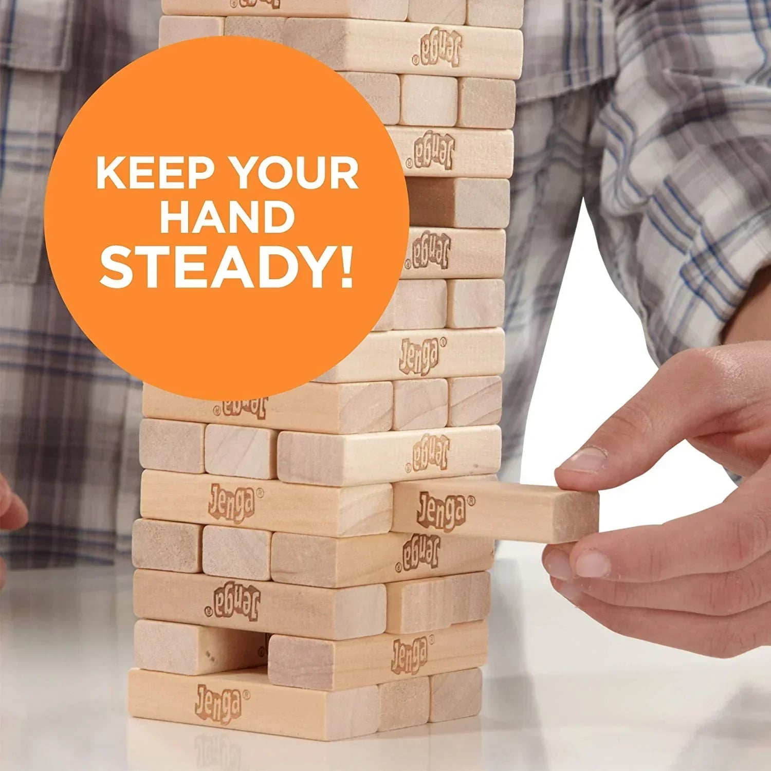 Classic Wooden Jenga Game with Premium Storage Box | Family Party Game for Kids & Adults
