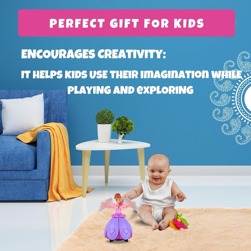 Butterfly Princess Doll with Music & Lights | 360° Rotating Dancing Toy for Girls