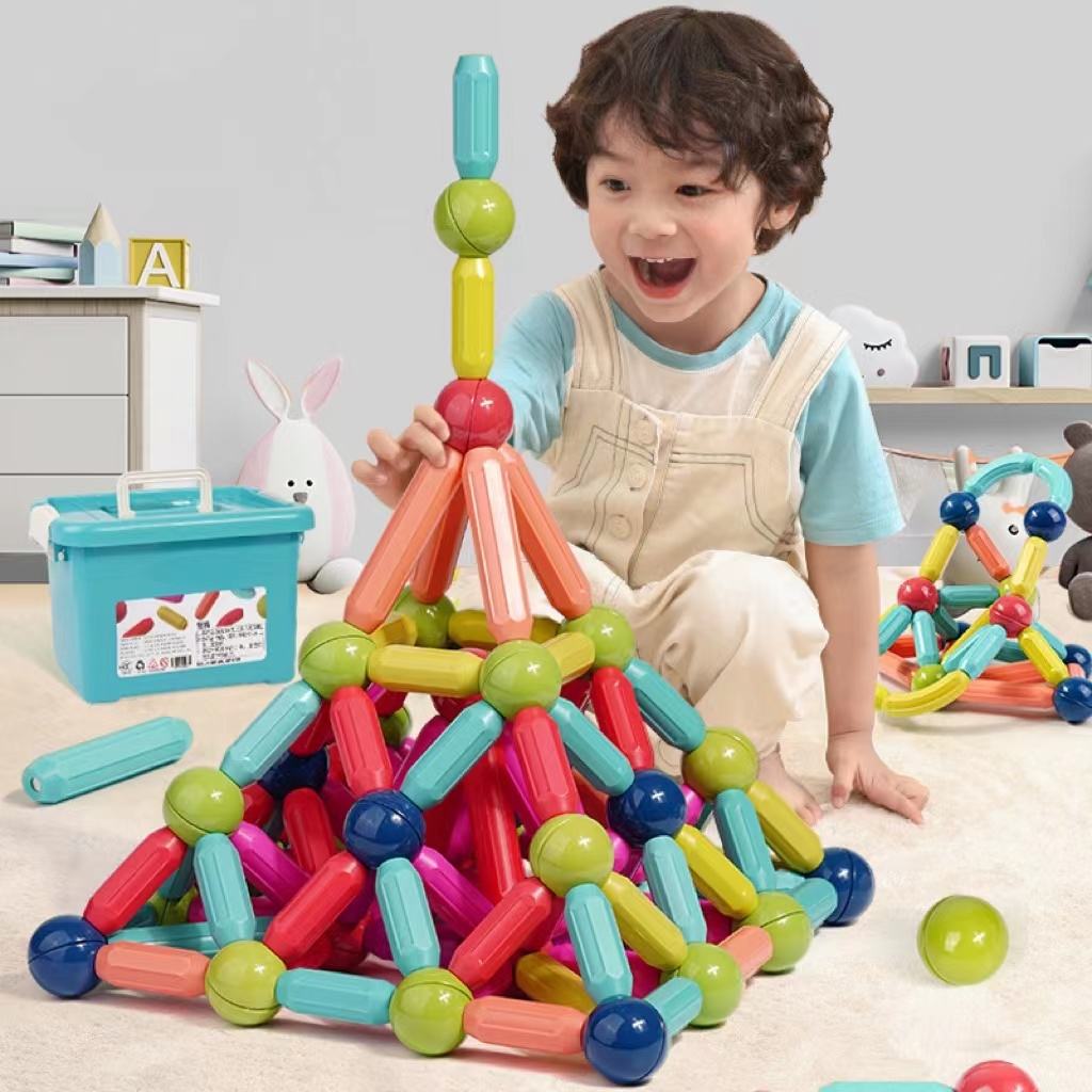 DIY Magnetic Sticks & Balls Set 🧲 – STEM Building Toy for Kids 3+
