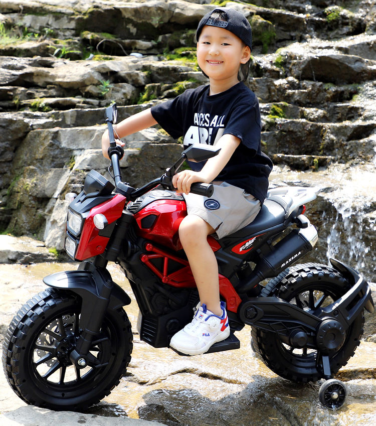 12V Kids Electric Motorcycle 🏍️ | Realistic Ride-On Toy with Training Wheels