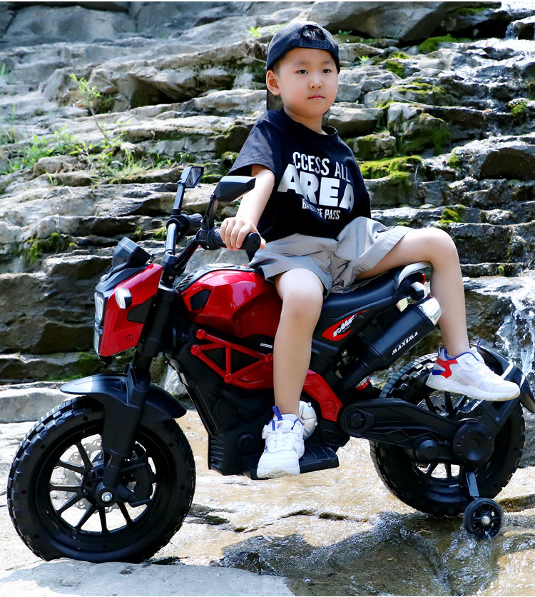 12V Kids Electric Motorcycle 🏍️ | Realistic Ride-On Toy with Training Wheels