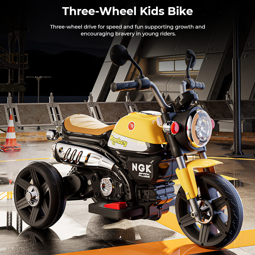3-Wheel Kids Electric Motor Bike 🏍️ | LED Lights & Music | Ages 2-4