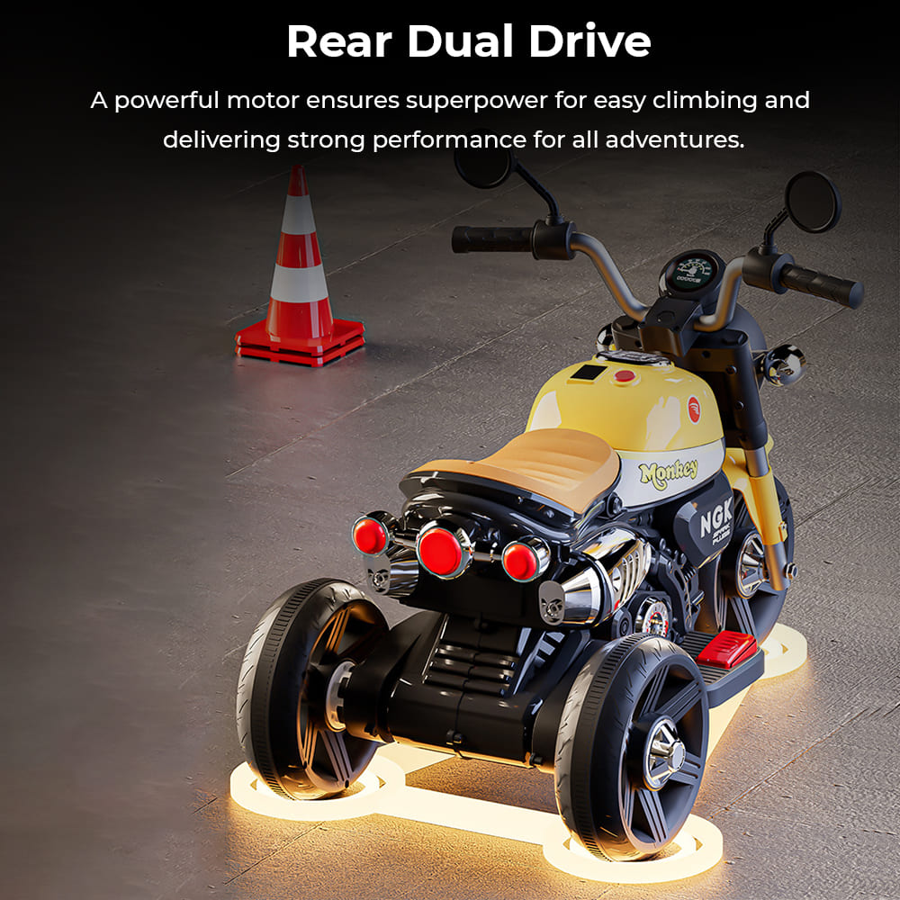 3-Wheel Kids Electric Motor Bike 🏍️ | LED Lights & Music | Ages 2-4