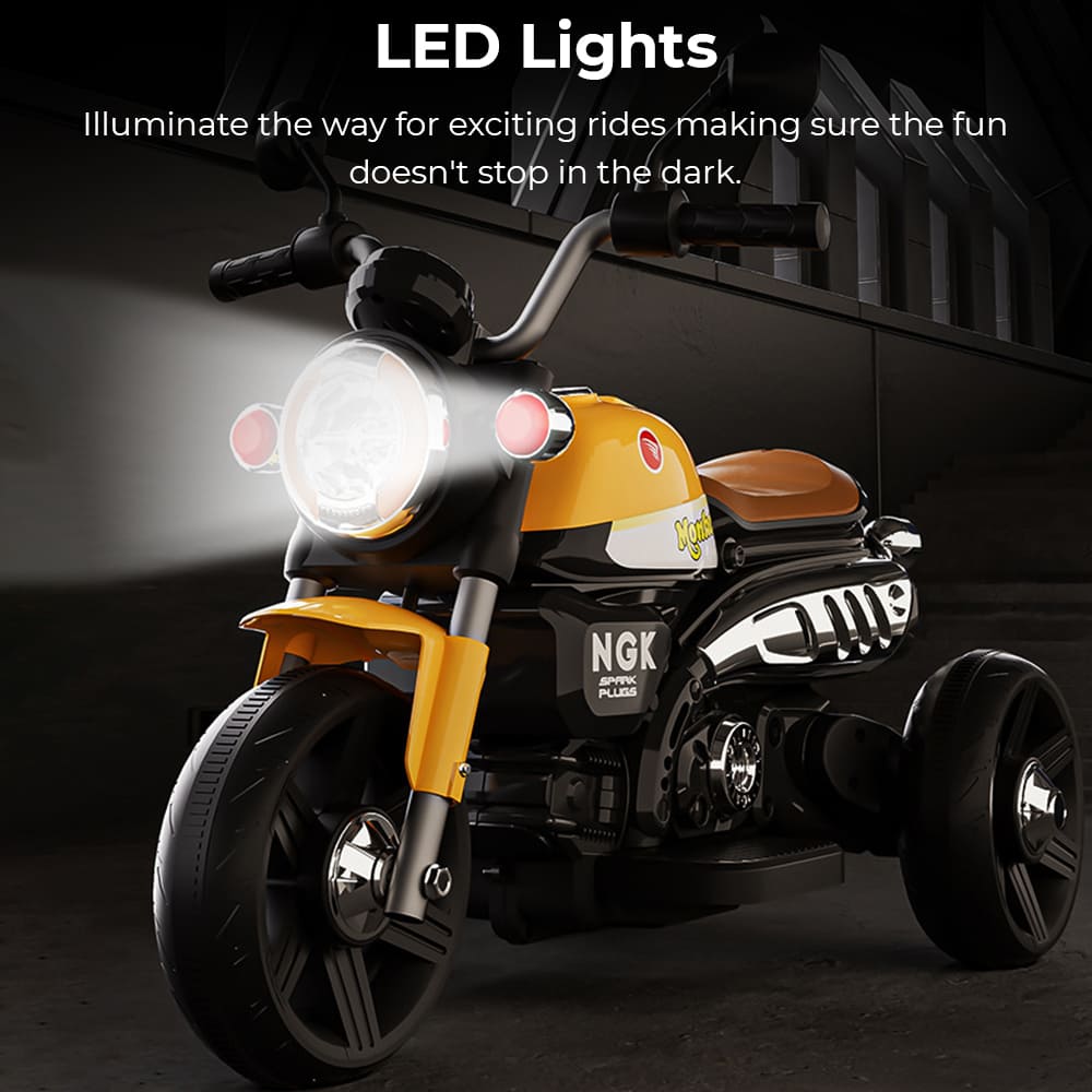 3-Wheel Kids Electric Motor Bike 🏍️ | LED Lights & Music | Ages 2-4