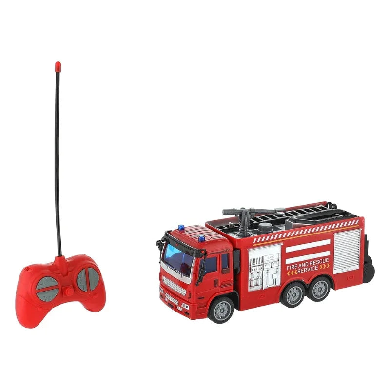 RC Fire Truck with Rescue Ladder | Remote Control Toy with LED Lights & Chargable Battery