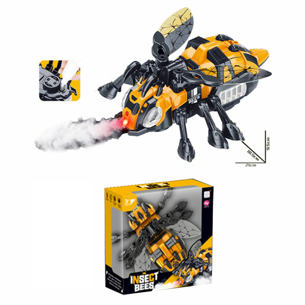 RC Spray Bee Robot Toy | Remote Control Insect with Mist Spray, LED Lights & Music