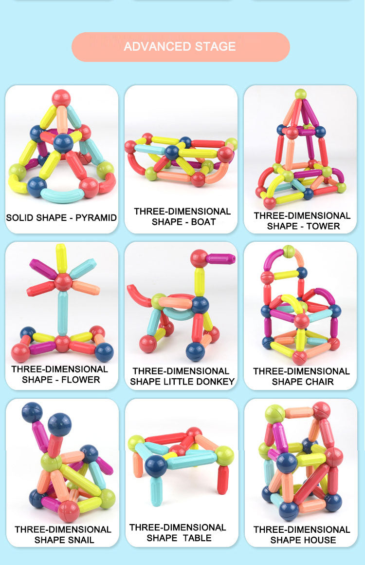 DIY Magnetic Sticks & Balls Set 🧲 – STEM Building Toy for Kids 3+