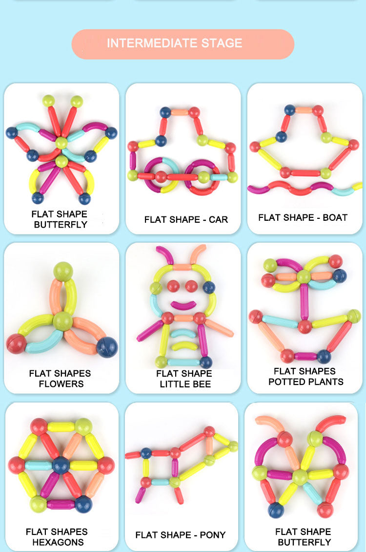 DIY Magnetic Sticks & Balls Set 🧲 – STEM Building Toy for Kids 3+